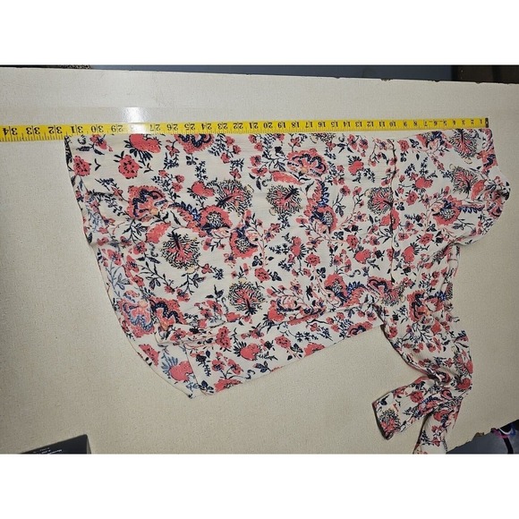 Nine West Tunic Floral Blouse Womens Size XXL Ivory Pink Flowy Lightweight - Picture 5 of 6